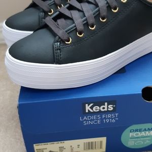 Keds Triple Kick Luxe Lea in leather
